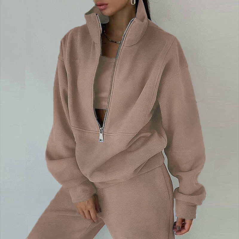 Jam6 Women's sports suit zipper is fashionable and  Buy on FlyLink