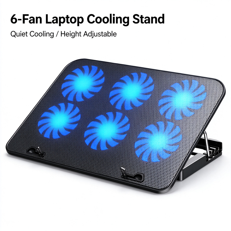 6 Fans Laptop Cooling Pad, 5 Adjustable Height Laptop ... Buy on FlyLink